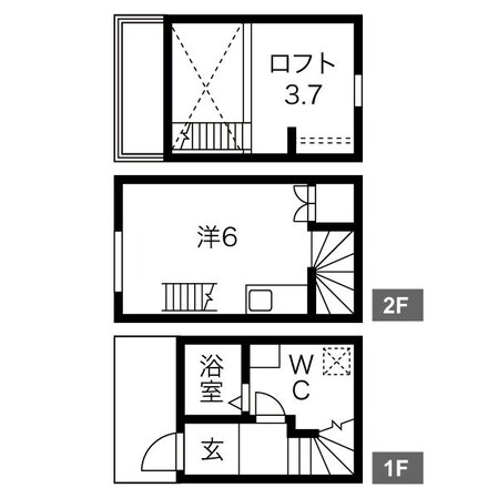 築地口駅 徒歩3分 1-2階の物件間取画像